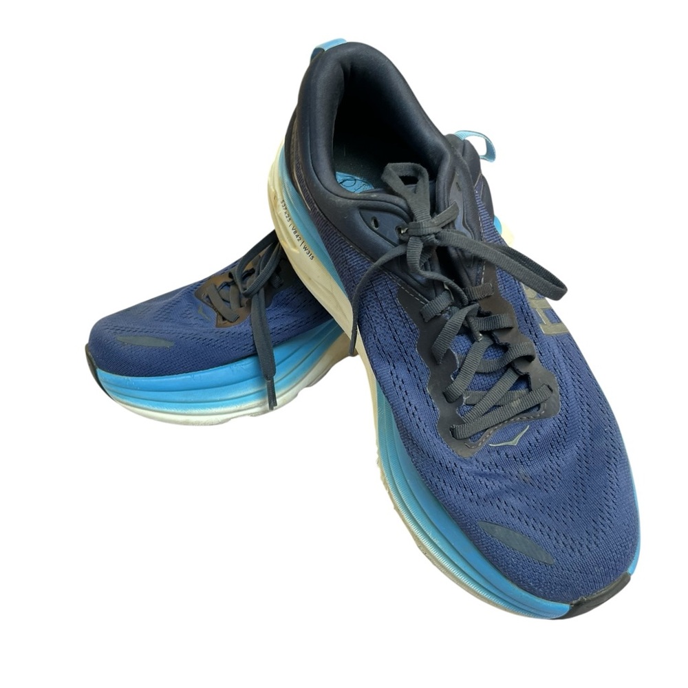 Hoka Bondi 8 Men's Navy and Sky Blue Athletic Shoes size 11 - Picture 5 of 11